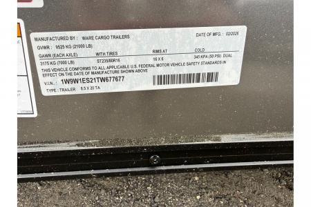 New 2026 Ware Cargo Trailers 8.5x20 Triple Axle Enclosed Trailer | 15000K capacity | Triple Tongue | Heavy Duty