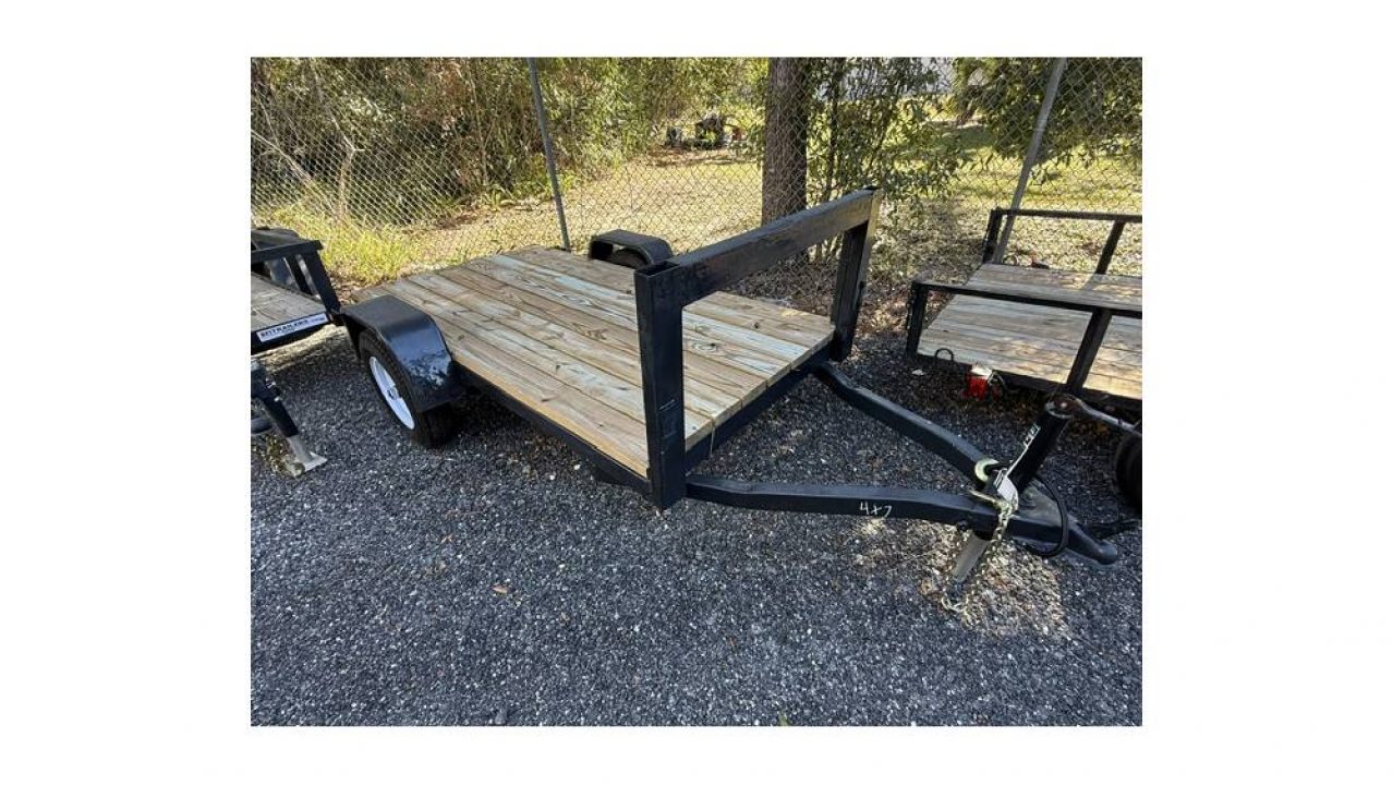 Used 2025 Homemade 4 x 8 Utility Trailer Homemade with New Wood, Jacks, Lights & Tires Utility Trailer