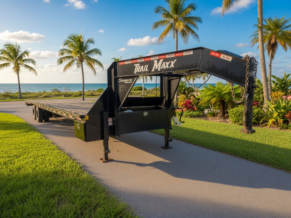 Used 2024 Trail Maxx 40 Ft Gooseneck Equipment Trailer – Hidden Ramps | 12,000 LB GVWR