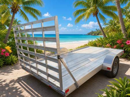 New 2026 Mission 7 x 14 Utility Single Axle Trailer Lightweight Carrier for Golf Carts & ATVs