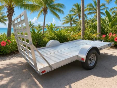 New 2026 Mission 6 x 12 All Aluminum Lightweight Utility Single Axle Trailer with Swing Up Jack