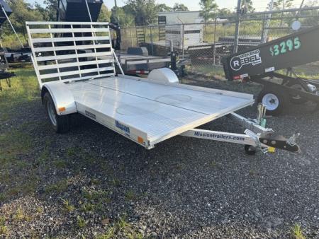 New 2026 Mission 6 x 12 All Aluminum Lightweight Utility Single Axle Trailer with Swing Up Jack