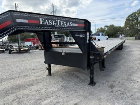 Used 2025 East Texas Trailers 8 x 40 Gooseneck Deckover Trailer – 14,000 lb GVWR | Heavy Duty Equipment & Car Hauler Trailer