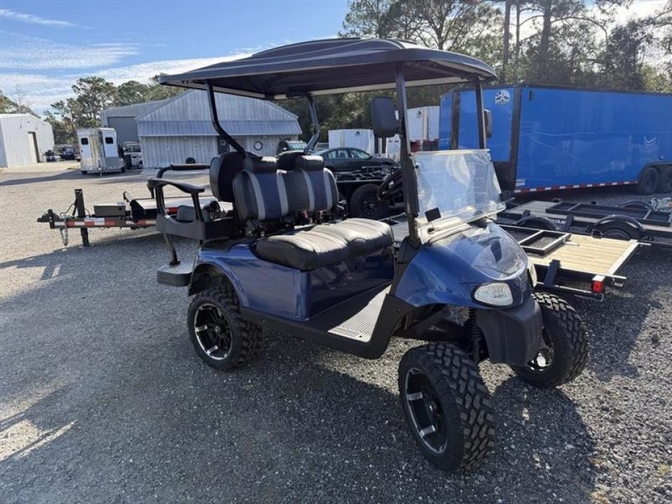 Used 2014 E-Z-GO 4 Seat Great Condition Lifted Blue RXV Golf Cart with New Batteries Golf Cart