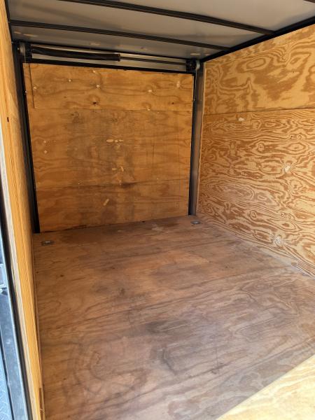 Used 2022 Rock Solid Cargo 7 x 14 Tandem Axle Enclosed Trailer Charcoal with Black Out Package