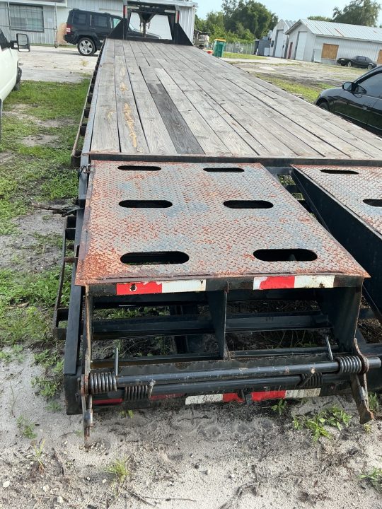 Used 2023 Trail Maxx 40 Ft Gooseneck Trailer – Mega Ramps & 12K GVWR Heavy-Duty Equipment Hauler Equipment Trailer