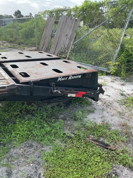Used 2023 Trail Maxx 40 Ft Gooseneck Trailer – Mega Ramps & 12K GVWR Heavy-Duty Equipment Hauler Equipment Trailer