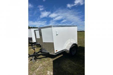 New 2026 Pro Craft 4 x 6 Single Axle White Enclosed Trailer
