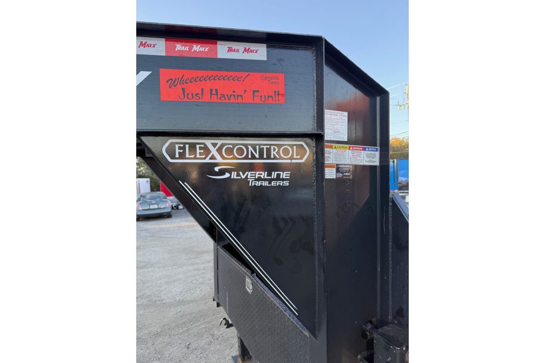 Used 2024 Trail Maxx 40 Ft Gooseneck Equipment Trailer Tandem with Mega Ramps Flatbed Trailer