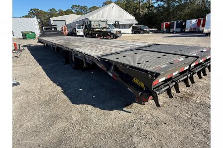 Used 2024 Trail Maxx 40 Ft Gooseneck Equipment Trailer Tandem with Mega Ramps Flatbed Trailer