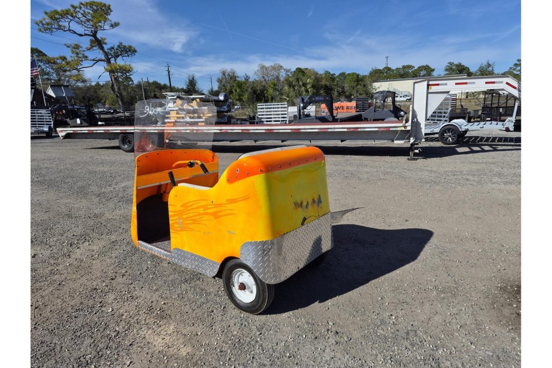 Used 2003 Other Custom 3-Wheeled Golf Cart – Orange & Yellow | Single Seat | Stick Steering and New Batteries Golf Cart
