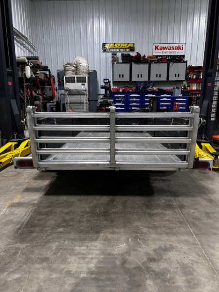 Used 2017 Bear Track 53"X96" ALUMINUM W BI-FOLD GATE 2,100 GVWR Utility Trailer