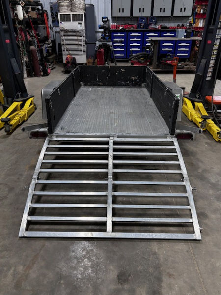 Used 2017 Bear Track 53"X96" ALUMINUM W BI-FOLD GATE 2,100 GVWR Utility Trailer