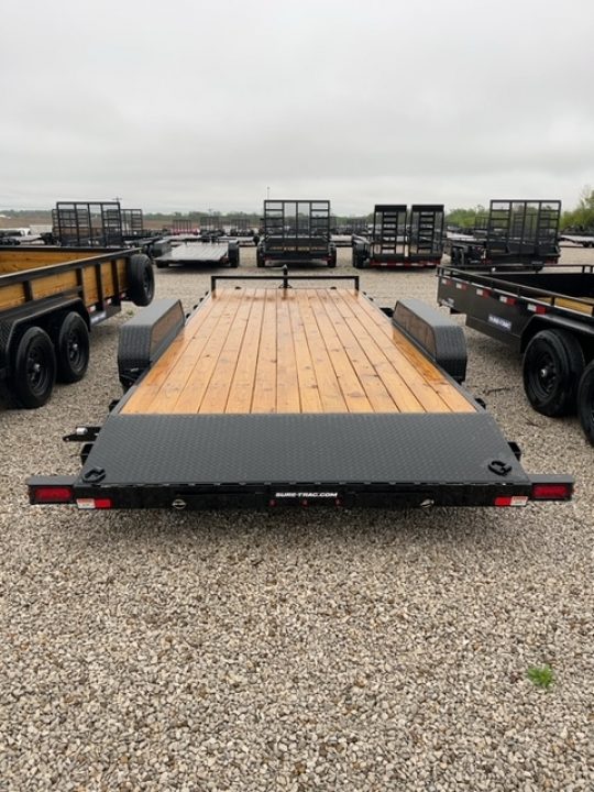 New 2026 Sure-Trac 7 x 20 (18+2) 10K C-Channel Wood Deck Car Hauler