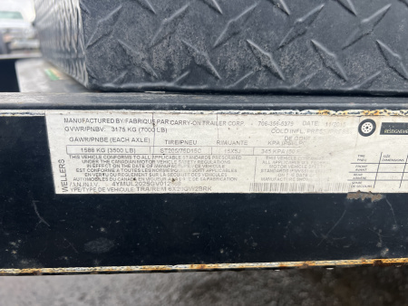 Used 2016 Carry-On 6'4x20 7K Utility Trailer