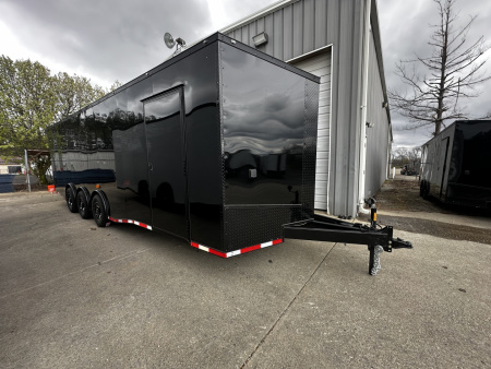 New 2026 Luxe 8.5x28 Race Trailer-Finished Interior-5200LB Triple Torsion-Escape Door-HD Ramp-E Track