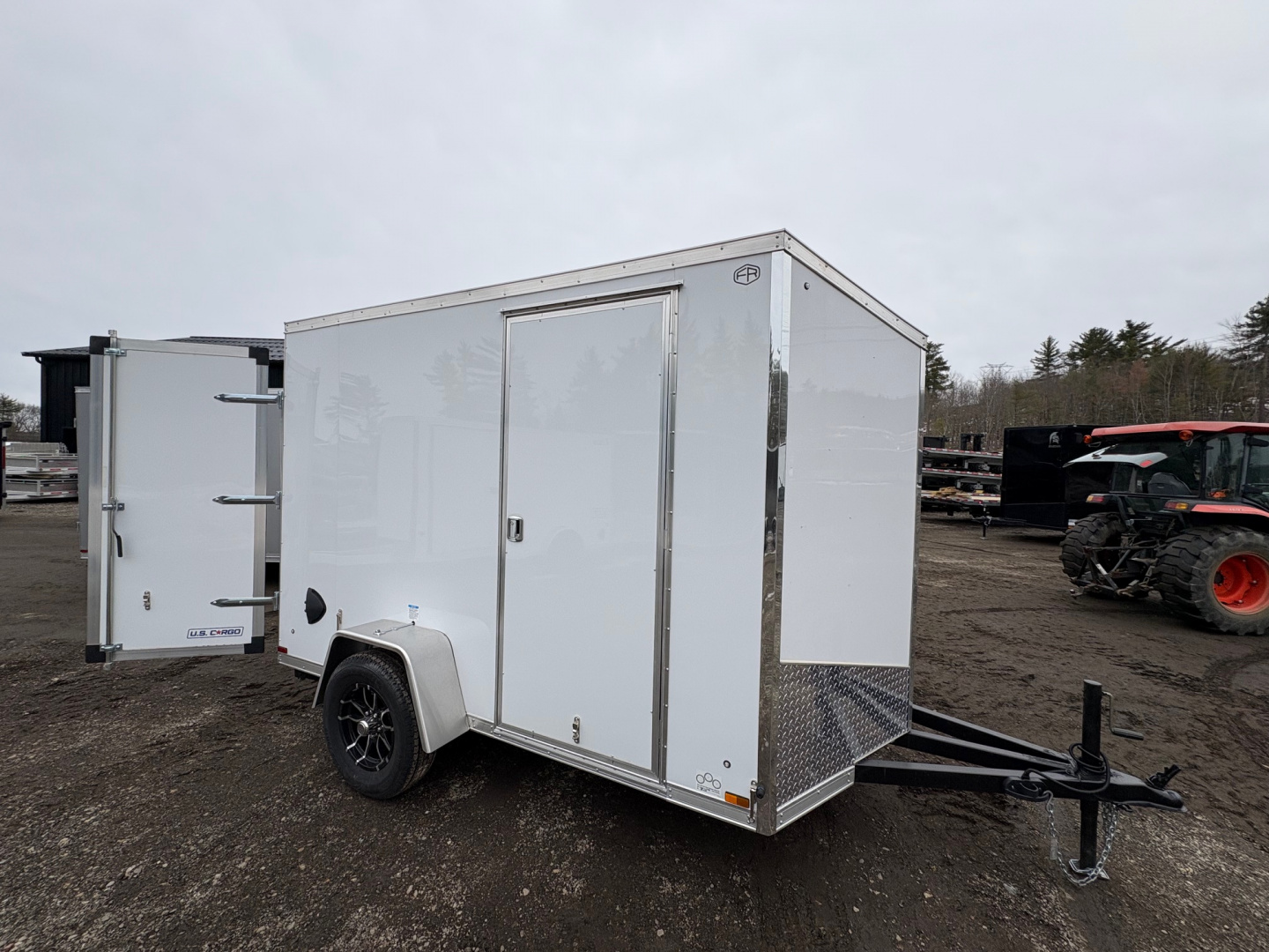New 2026 US Cargo 6X10 + 2ft V nose/ Barn Door / 6'6" interior/Polycore/ Ext. Tongue - 2990gvw