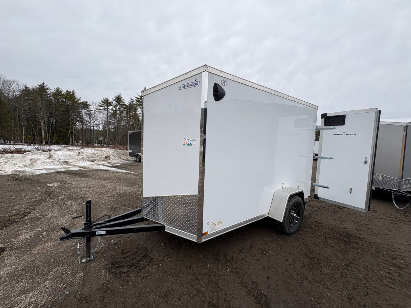 New 2026 US Cargo 6X10 + 2ft V nose/ Barn Door / 6'6" interior/Polycore/ Ext. Tongue - 2990gvw