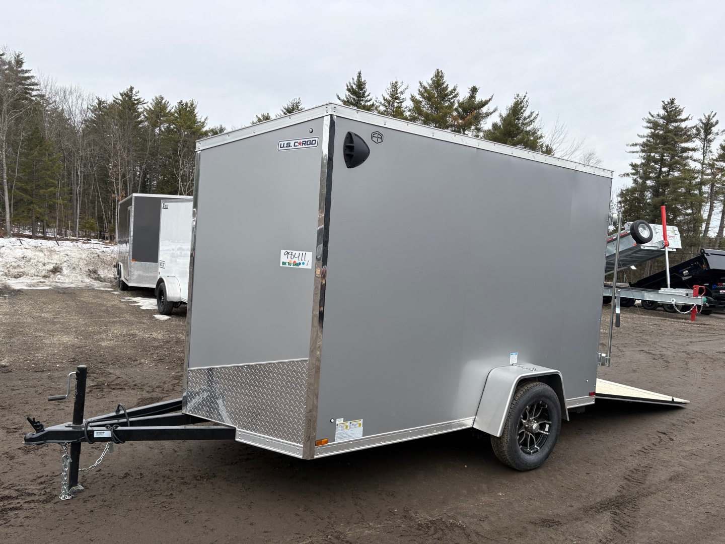 New 2026 US Cargo 6X10 + 2ft V nose/ Ramp Door / 6'6" interior/Polycore/ Ext. Tongue - 2990gvw