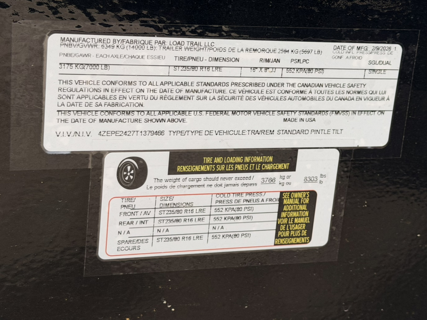 New 2026 Load Trail 8.5-24 Deckover Tilt Equipment Hauler 14k GVWR