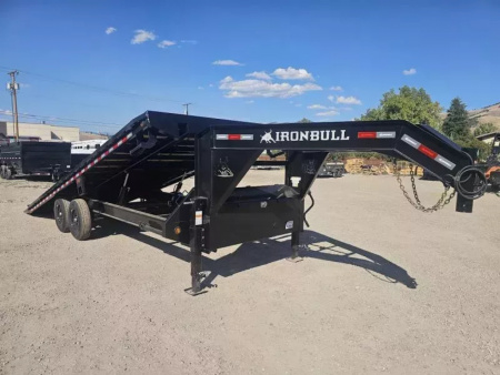 New 2026 Iron Bull 102 x24' 14K Gooseneck Deckover Tilt Trailer