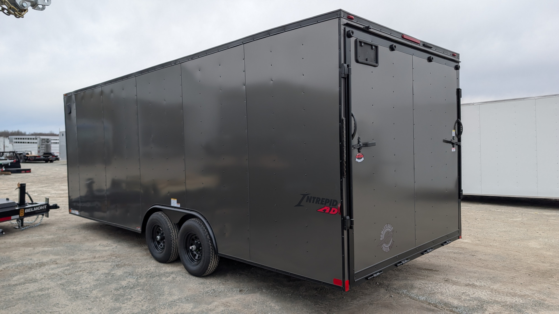 New 2026 Homesteader 8.5 x 22 HD SERIES Intrepid Car Hauler w/ Ramp (84" Inside)