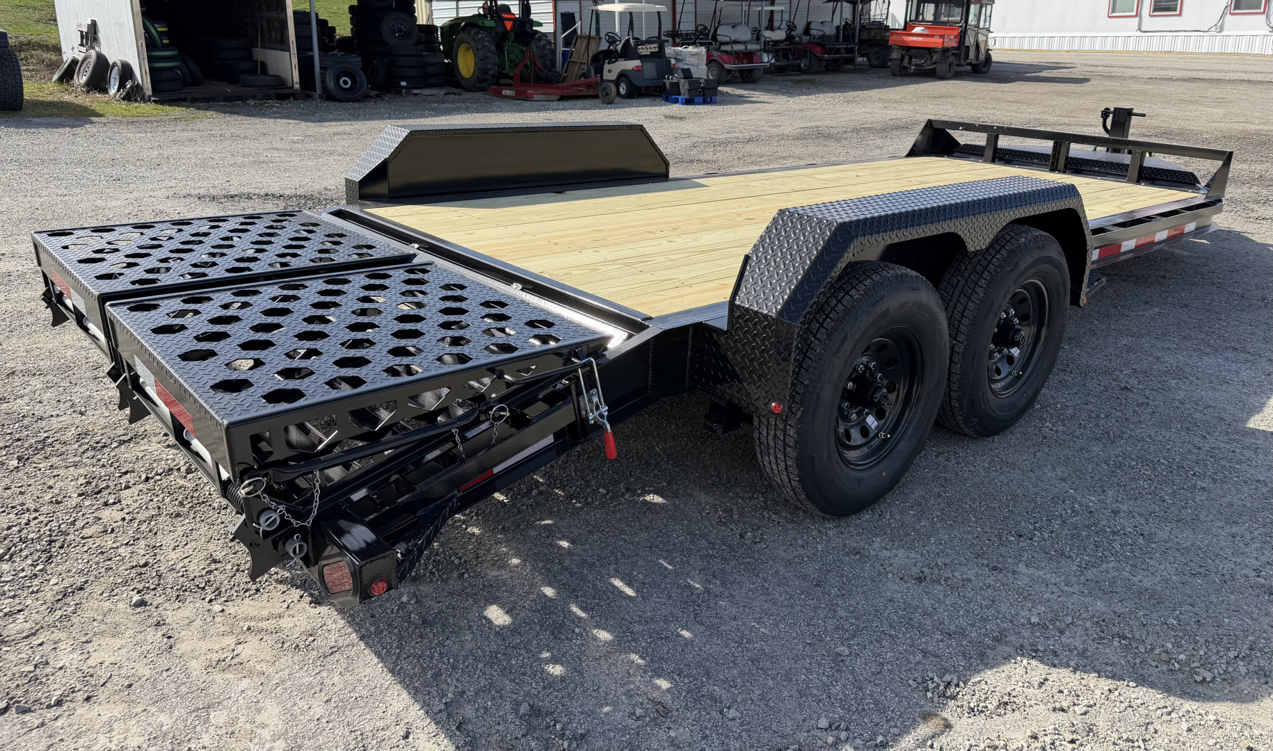 New 2026 Belmont 18' (15+3) HD Lo Pro Equipment Trailer w/ Full Width Wedge Ramps