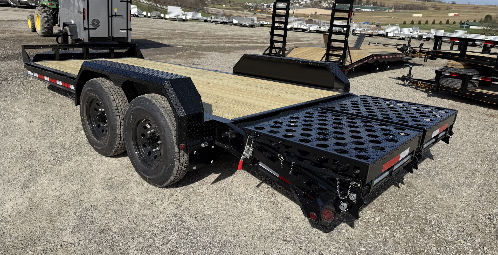 New 2026 Belmont 18' (15+3) HD Lo Pro Equipment Trailer w/ Full Width Wedge Ramps