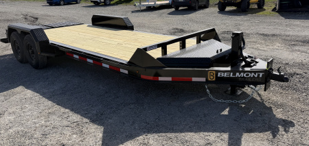 New 2026 Belmont 18' (15+3) HD Lo Pro Equipment Trailer w/ Full Width Wedge Ramps