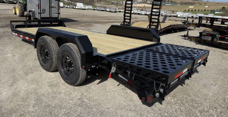 New 2026 Belmont 18' (15+3) HD Lo Pro Equipment Trailer w/ Full Width Wedge Ramps