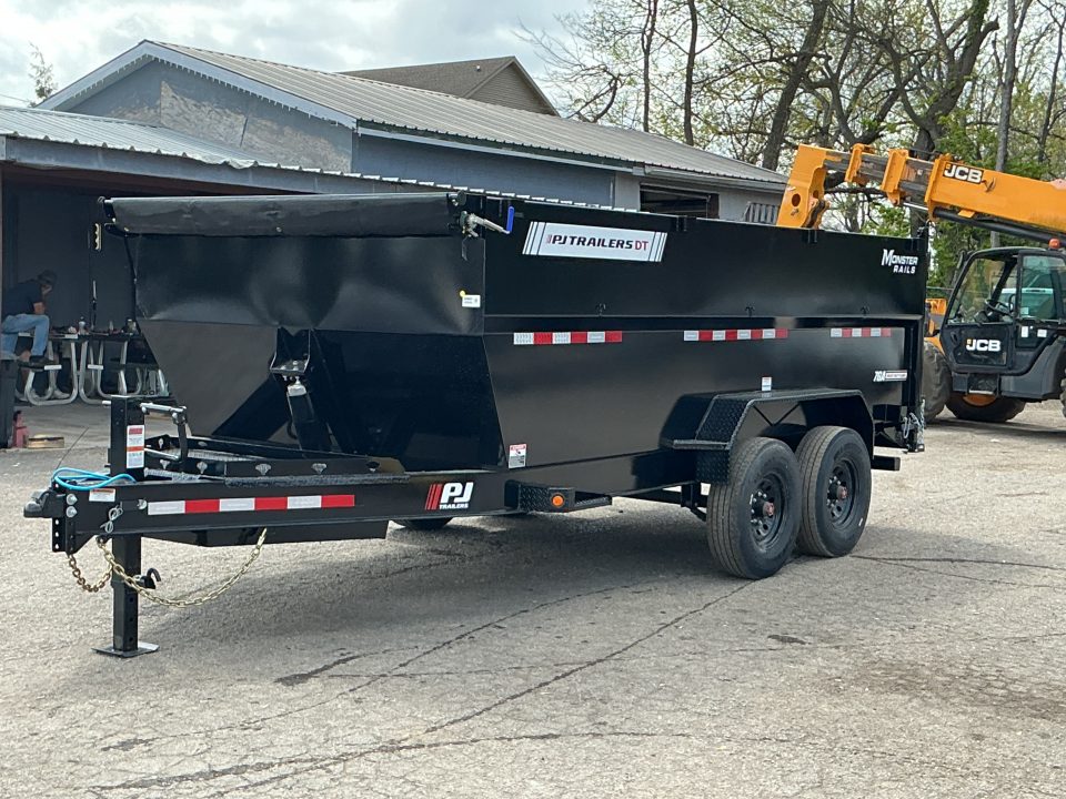 New 2026 PJ Trailers 83" x 16' Low-Pro High Side Telescopic (DT1) 17.5K GVWR Dump Trailer