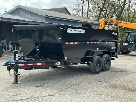 New 2026 PJ Trailers 83" x 16' Low-Pro High Side Telescopic (DT1) 17.5K GVWR Dump Trailer