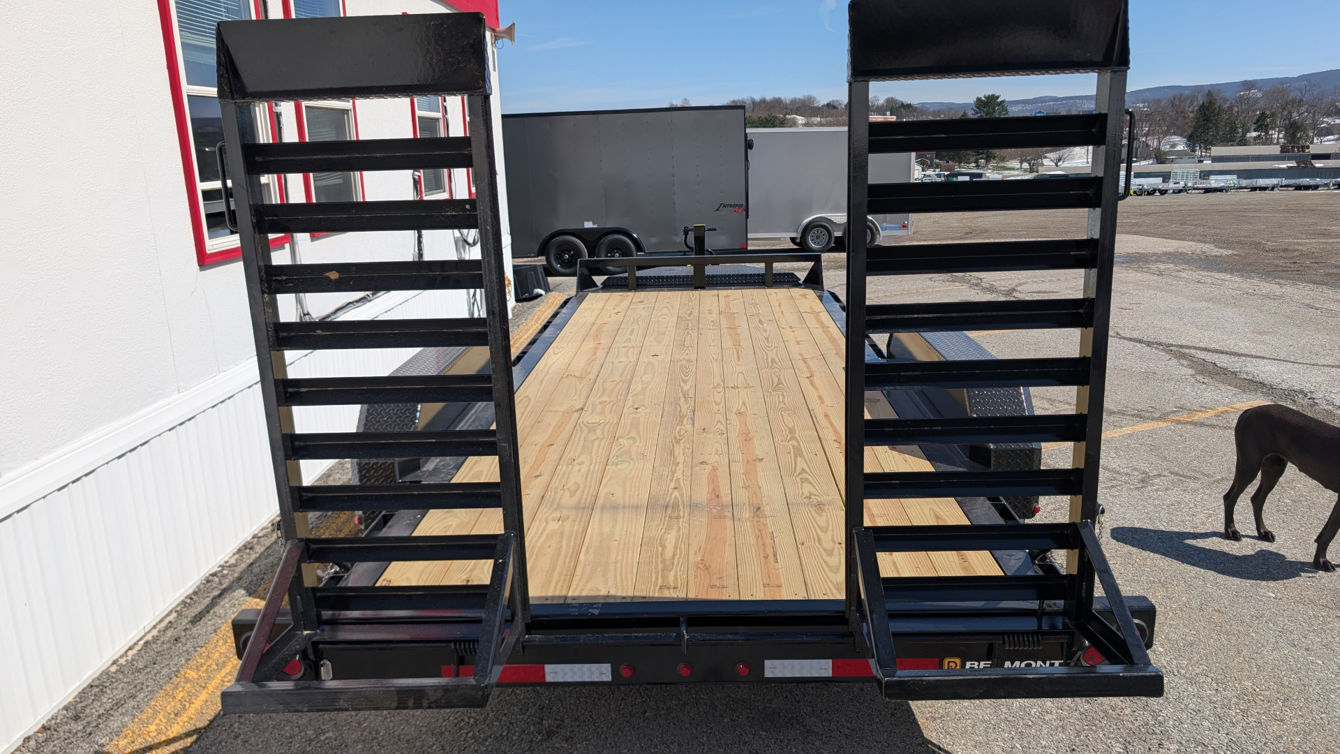 New 2026 Belmont 18' HD Lo Pro Equipment Trailer w/ 5' Stand Up Ramps 16K