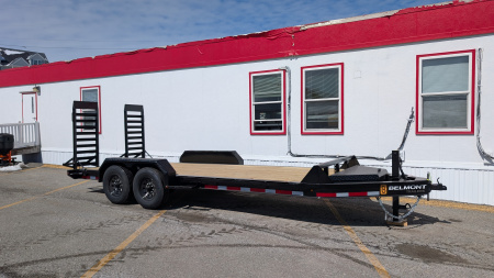 New 2026 Belmont 18' HD Lo Pro Equipment Trailer w/ 5' Stand Up Ramps 16K