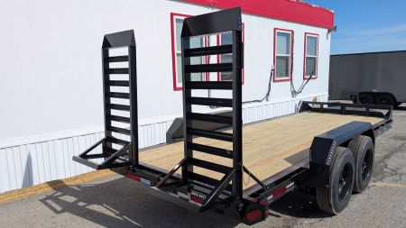 New 2026 Belmont 18' HD Lo Pro Equipment Trailer w/ 5' Stand Up Ramps 14K