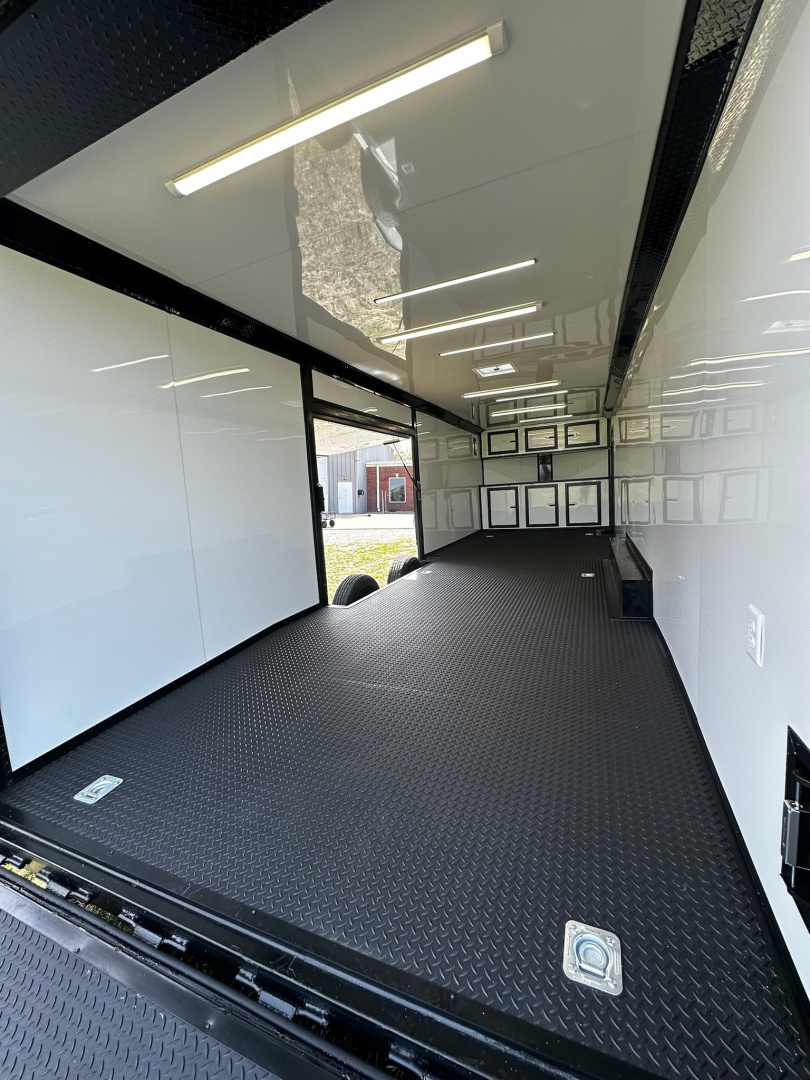 New 2026 Luxe 8.5x28 Race Trailer - Finished Interior- 7000lb Spread Torsion - Full Escape Door-Removable Fender