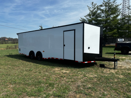 New 2026 Luxe 8.5x28 Race Trailer - Finished Interior- 7000lb Spread Torsion - Full Escape Door-Removable Fender