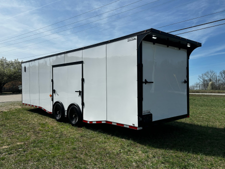 New 2026 Luxe 8.5x28 Race Trailer - Finished Interior- 7000lb Spread Torsion - Full Escape Door-Removable Fender