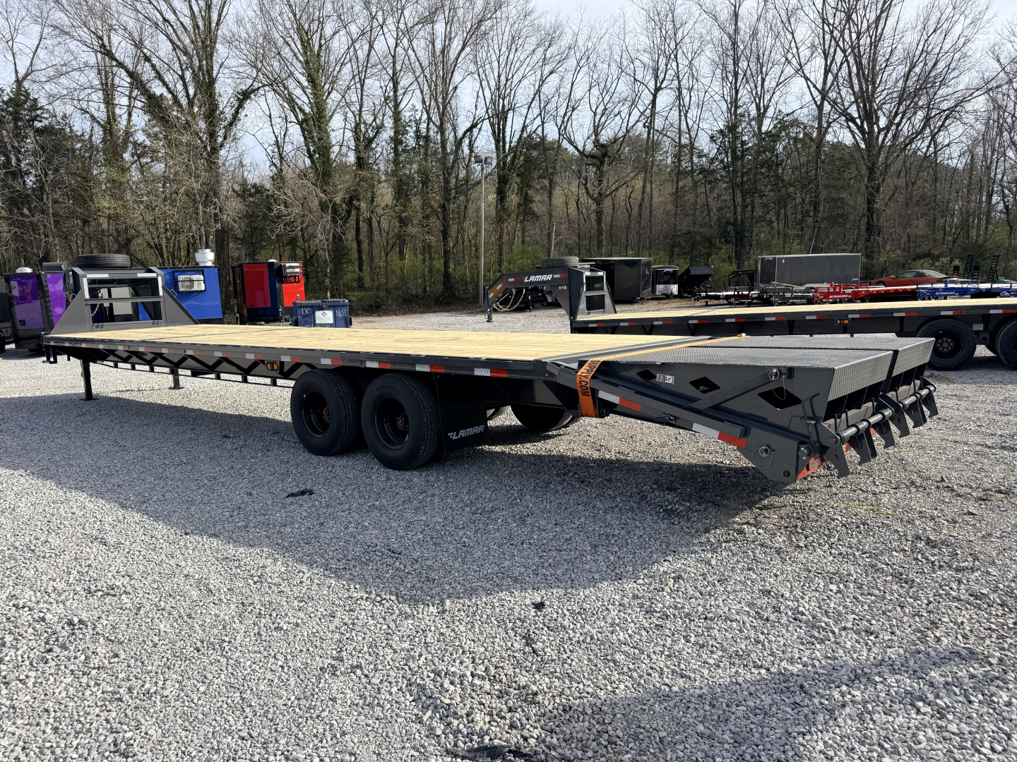New 2026 Lamar Trailers 102X36 GOOSENECK 24K GVWR (MEGA RAMPS) Flatbed Trailer