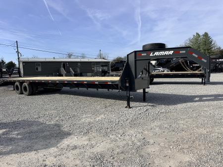 New 2026 Lamar Trailers 102X36 GOOSENECK 24K GVWR (MEGA RAMPS) Flatbed Trailer