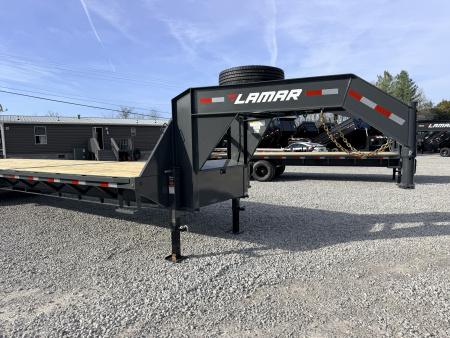 New 2026 Lamar Trailers 102X36 GOOSENECK 24K GVWR (MEGA RAMPS) Flatbed Trailer