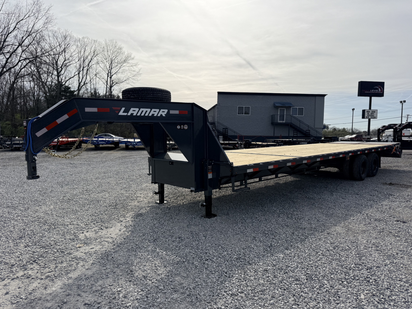 New 2026 Lamar Trailers 102X32 GOOSENECK 24K GVWR (MEGA RAMPS) Flatbed Trailer