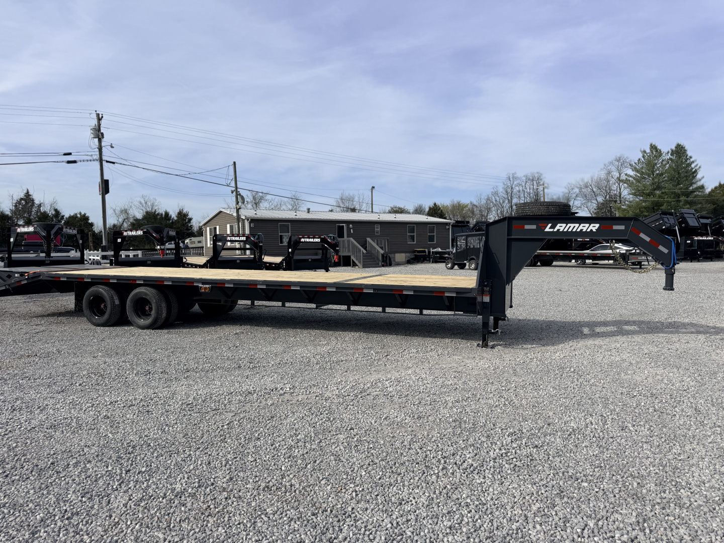 New 2026 Lamar Trailers 102X32 GOOSENECK 24K GVWR (MEGA RAMPS) Flatbed Trailer