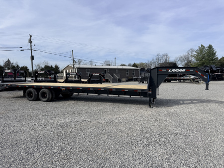 New 2026 Lamar Trailers 102X32 GOOSENECK 24K GVWR (MEGA RAMPS) Flatbed Trailer