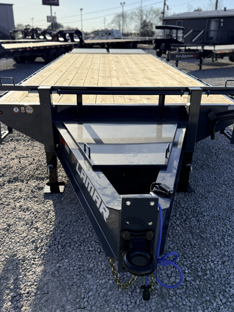 New 2026 Lamar Trailers 102X25 PINTLE HITCH 24K GVWR (MEGA RAMPS) Equipment Trailer