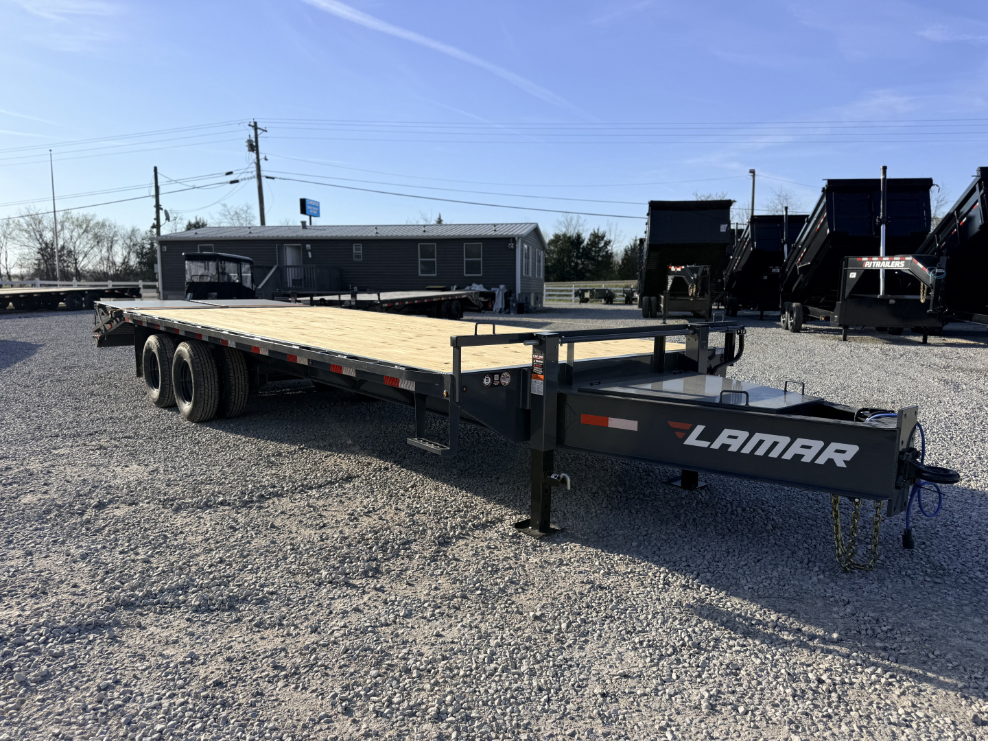 New 2026 Lamar Trailers 102X25 PINTLE HITCH 24K GVWR (MEGA RAMPS) Equipment Trailer