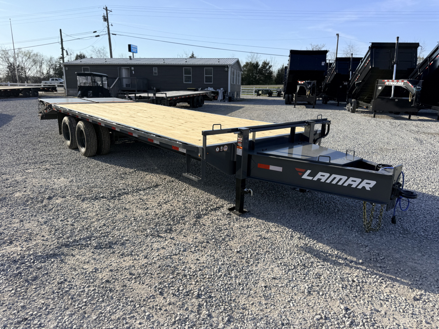 New 2026 Lamar Trailers 102X25 PINTLE HITCH 24K GVWR (MEGA RAMPS) Equipment Trailer