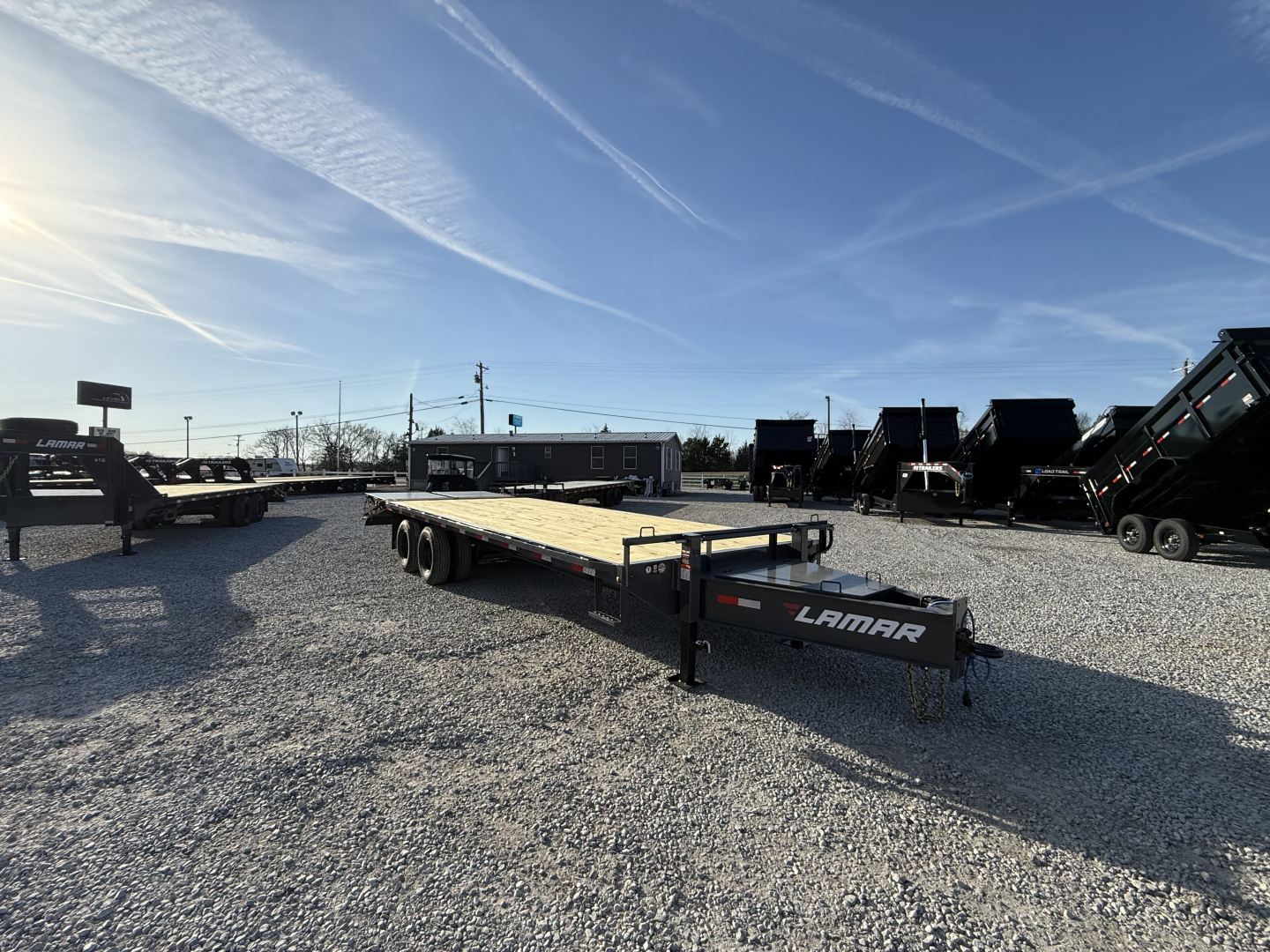 New 2026 Lamar Trailers 102X25 PINTLE HITCH 24K GVWR (MEGA RAMPS) Equipment Trailer