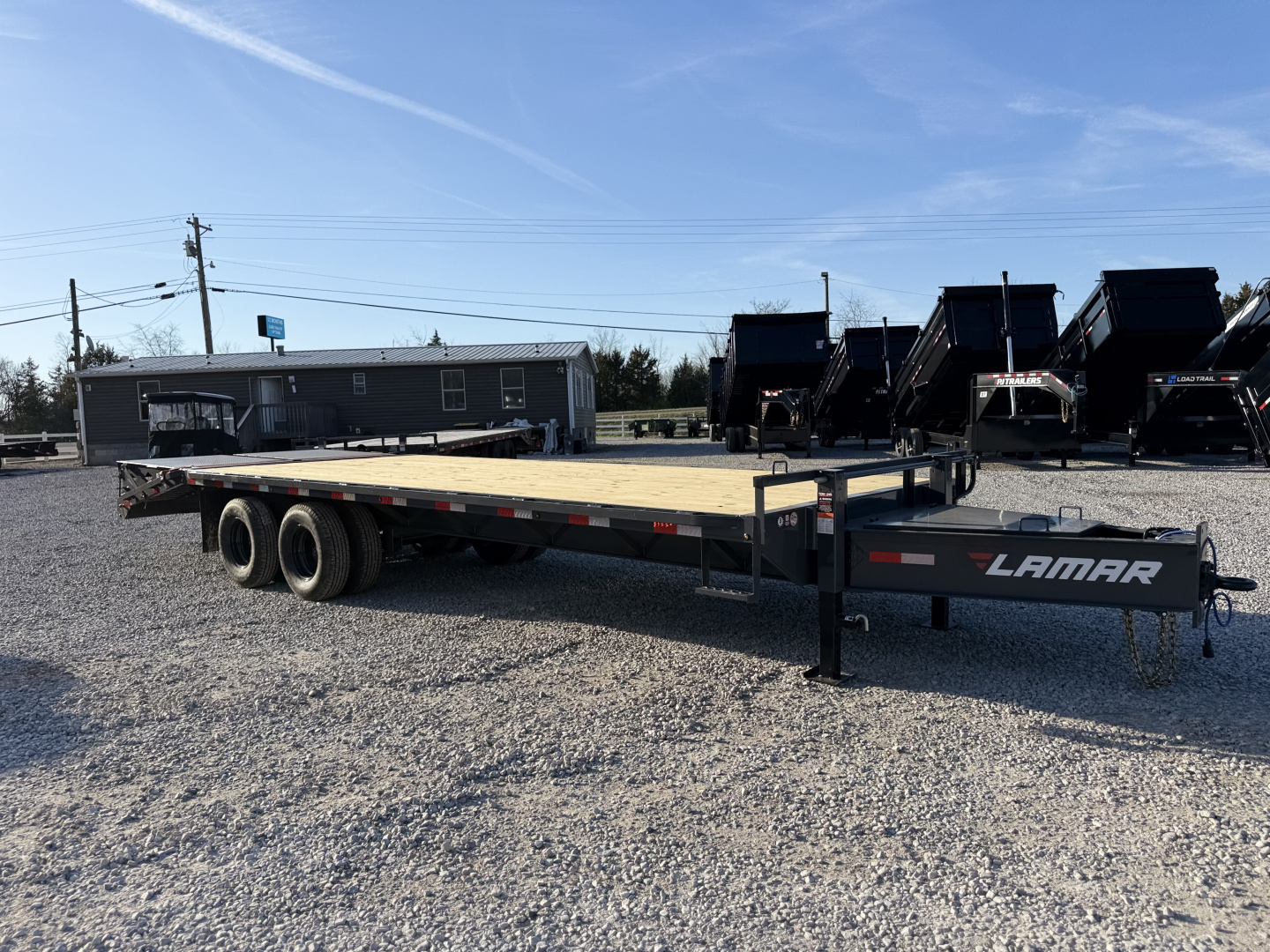 New 2026 Lamar Trailers 102X25 PINTLE HITCH 24K GVWR (MEGA RAMPS) Equipment Trailer