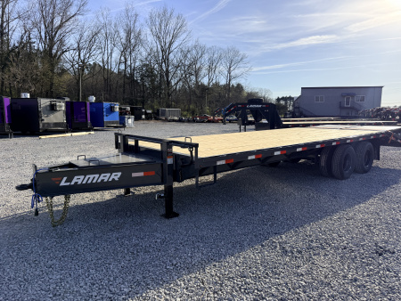 New 2026 Lamar Trailers 102X25 PINTLE HITCH 24K GVWR (MEGA RAMPS) Equipment Trailer